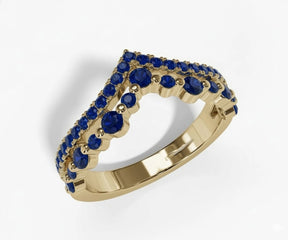 Round sapphire ring engagement design in gold wedding ring style with elegant gemstone setting, blue gemstone ring gold elegant daily wear ring