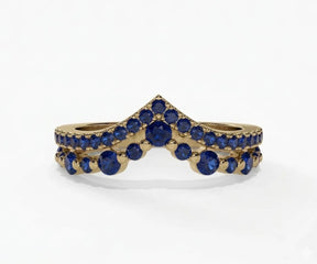 Princess cut sapphire ring in gold, perfect for wedding ring sets and bridal wear, buy round cut gemstone ring gold online for women