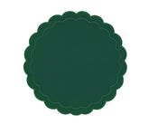 Decorative green embroidered placemats for kitchen and dining