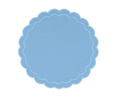Cotton light blue scallop placemat for weddings and holiday dinners
