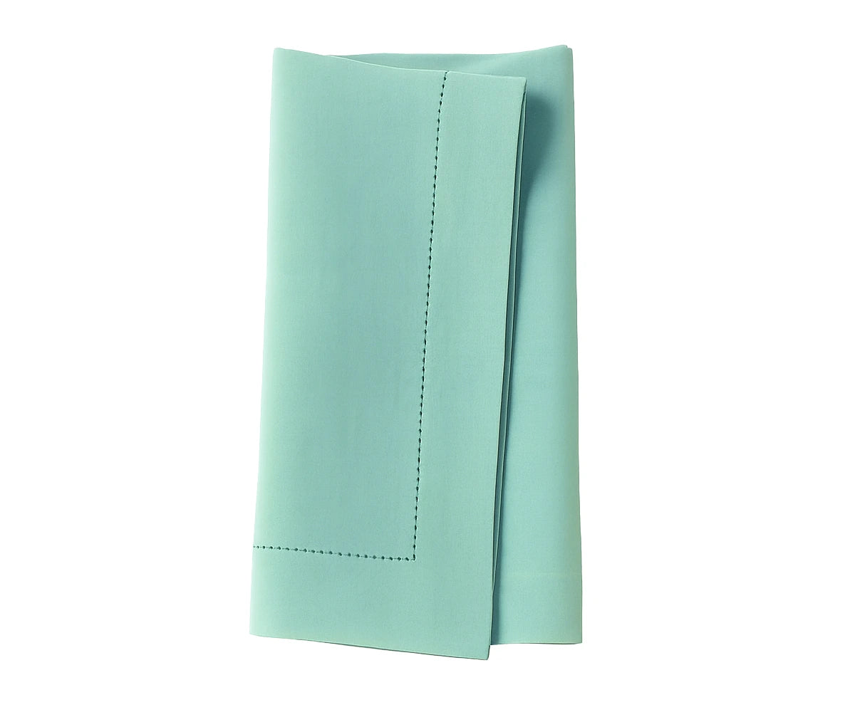 Soft seafoam  cotton napkin with a lightweight and fresh appearance.