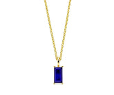 Women's blue sapphire necklace for anniversary gift