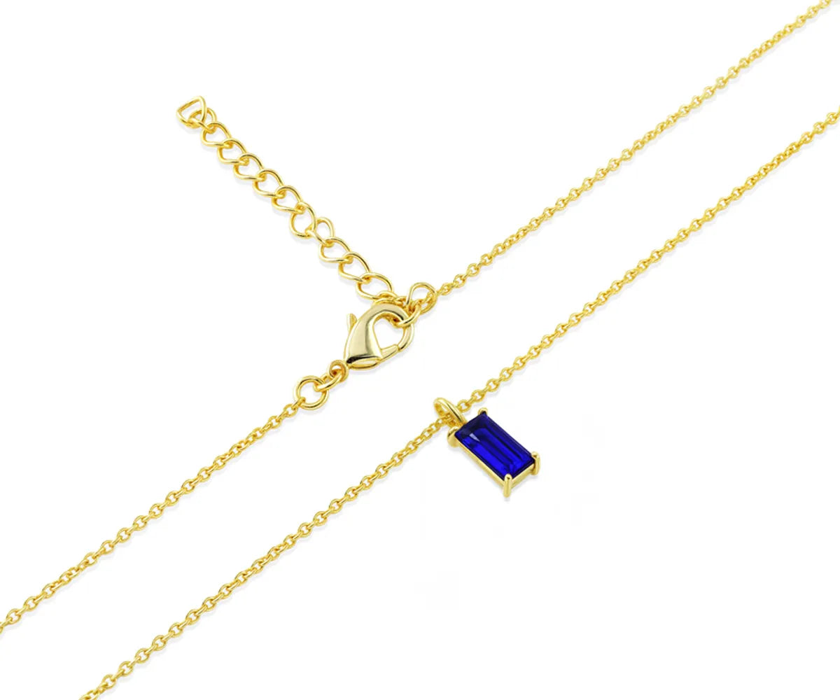 Blue sapphire birthstone necklace in gold plating