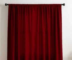 Cheery Red linen curtains for living room window