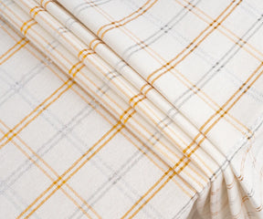 Classic white buffalo check tablecloth for festive dining or Thanksgiving celebrations