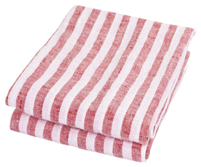 With their soft texture and charming striped patterns, these red linen towels are not just kitchen essentials but also statement pieces that reflect your refined taste. 
