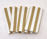 Mustard and white cabana stripe napkins in a premium cotton linen blend, bringing warmth and character to fall table decor and festive gatherings. These reusable striped cloth napkins pair beautifully with neutral table linens and modern farmhouse styling. Durable, easy-care, and ideal for elegant dining table settings.