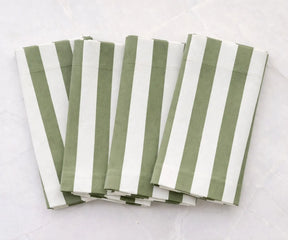 Minimalist striped cloth napkins styled for weddings, parties, and thoughtfully curated tables