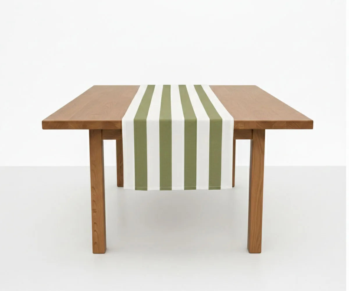 Striped Table Runner - Cotton-Linen Blend