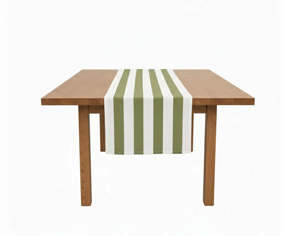 Striped Table Runner - Cotton-Linen Blend