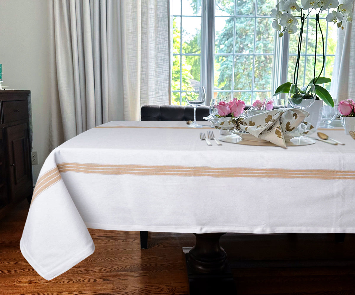 Achieve a polished look with crisp and clean White Tablecloths.