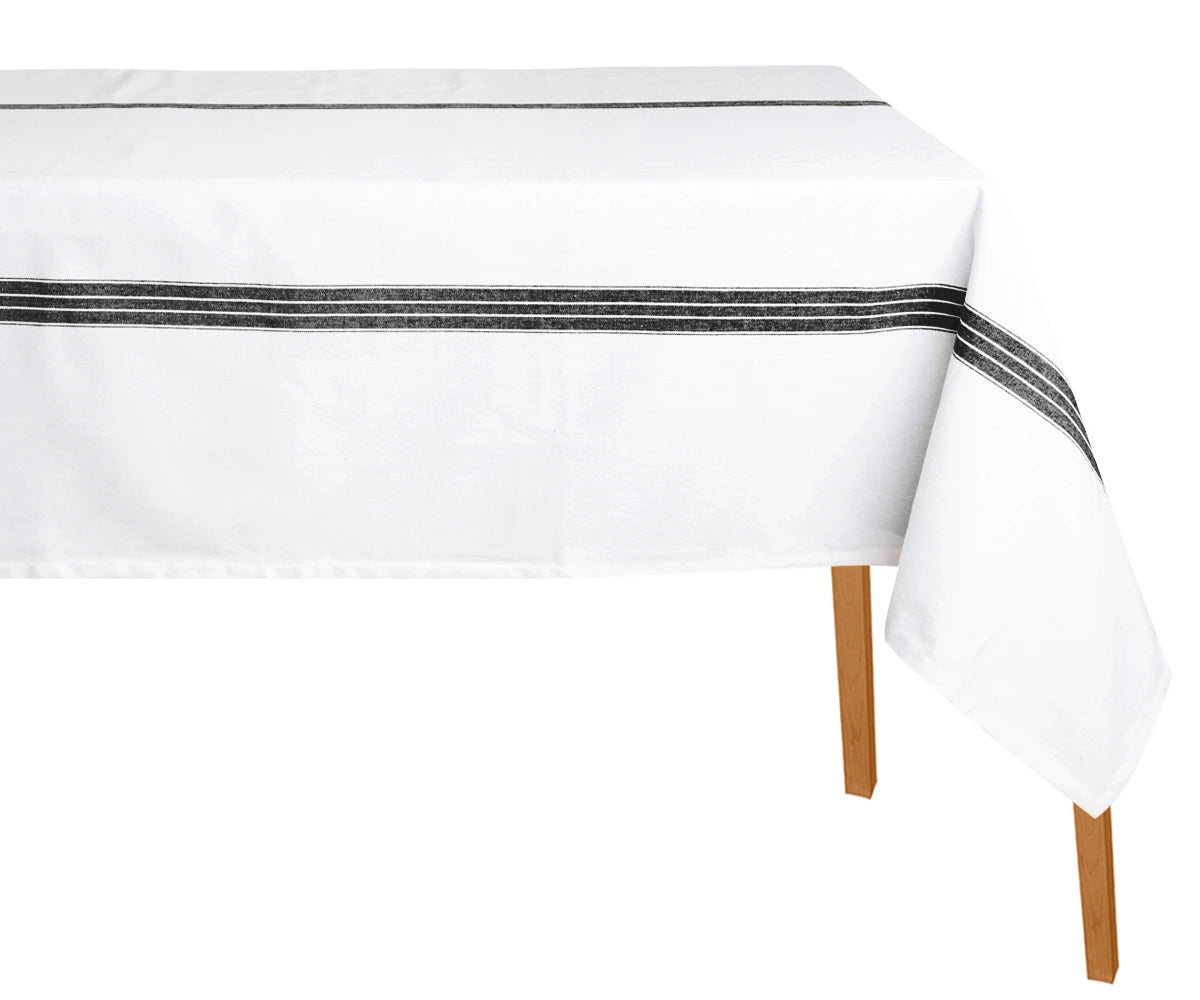 Modern black cotton tablecloth in rectangular shape for kitchen tables
