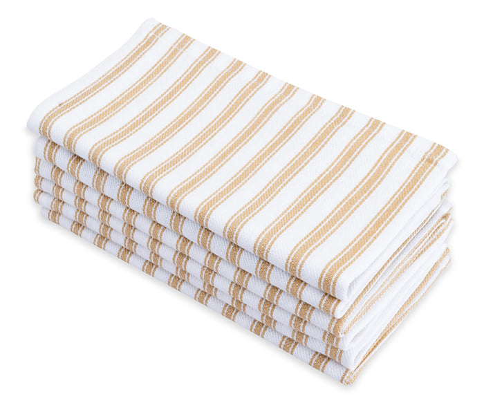 Set of 4 soft and durable beige striped napkins for everyday and special occasions