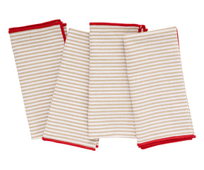 Beige Dinner Napkins - all cotton and linen 