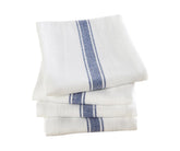 Striped cotton towels in navy with classic nautical design