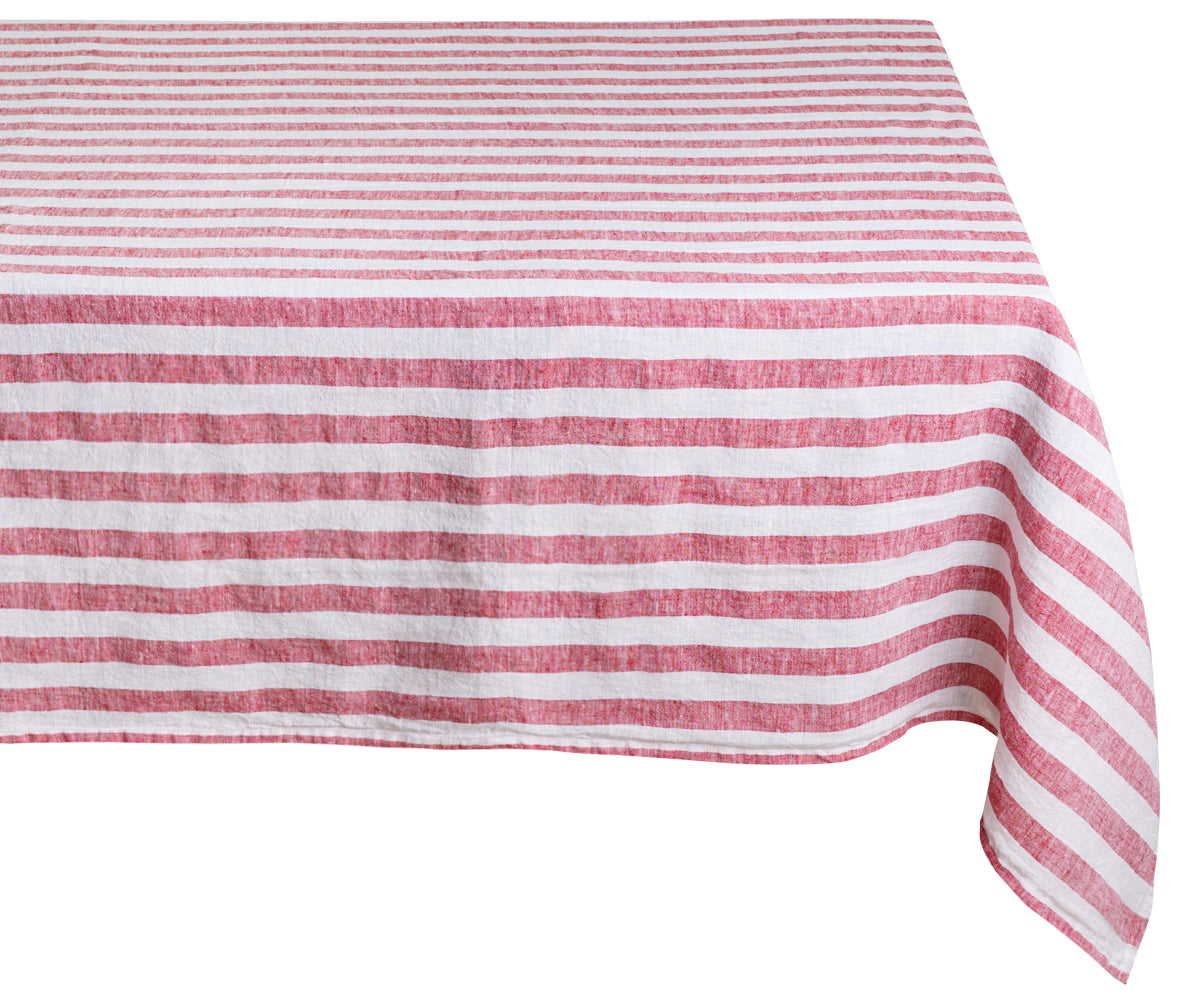 Italian Stripe Tablecloth elevating your dining decor.