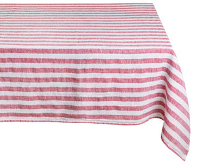 Linen tablecloth in a beautiful red shade for rectangular tables
