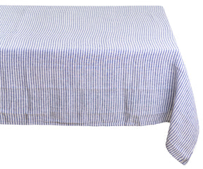 Rectangle linen tablecloth in a versatile blue color