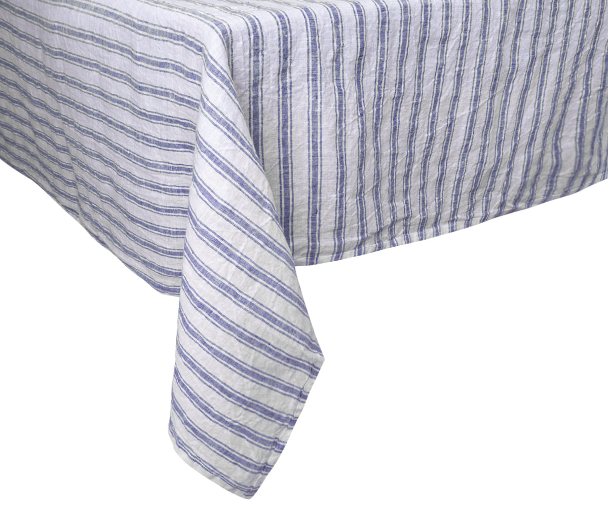 Striped tablecloth to add a patterned touch to your table.
