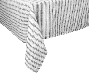 Linen tablecloth for a comfortable and breathable dining experience.