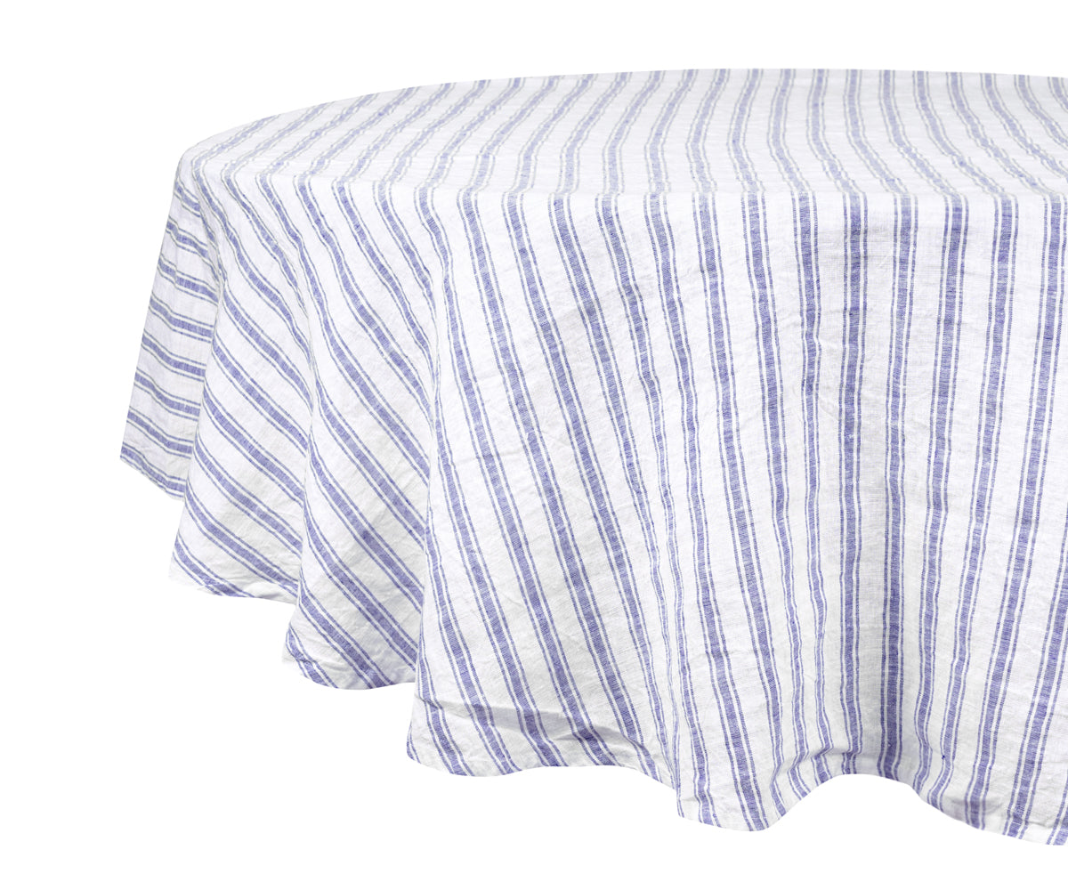 Natural Blue linen tablecloth, ideal for a rustic and cozy atmosphere