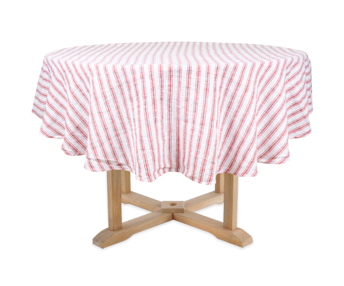 Red Round tablecloth & red linen tablecloth for a bold dining decor