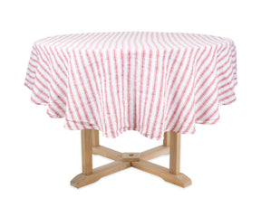 100% Pure Linen Round Tablecloths in classic designs and colors.