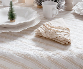 Elegant Linen Tablecloths enhancing your dining decor.