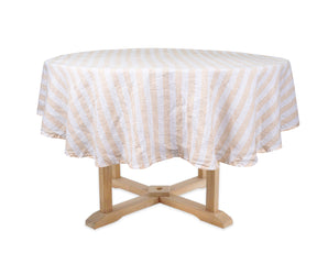 Beige round table cloth, a versatile choice for various table settings