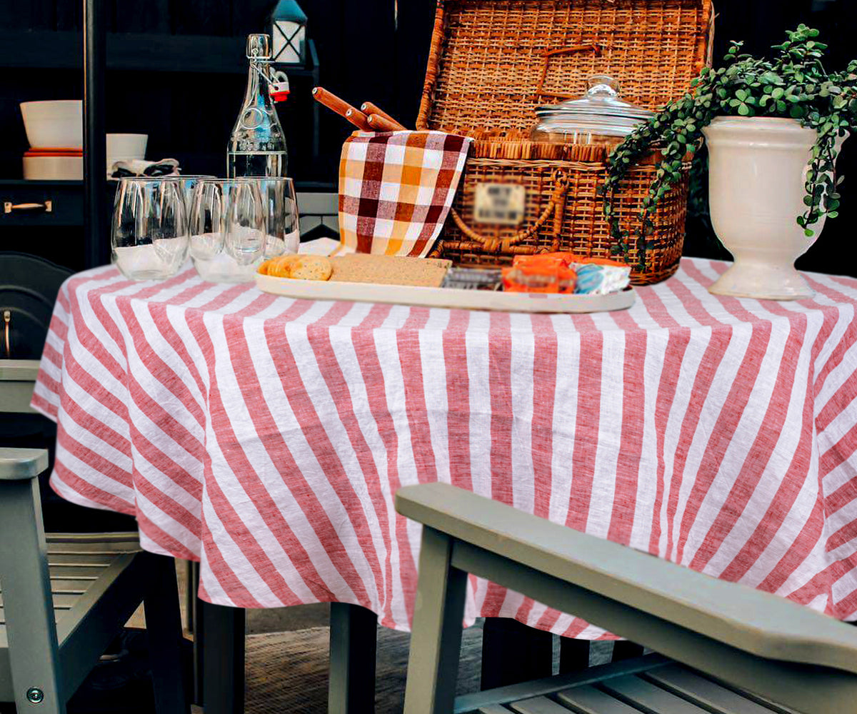 farmhouse tablecloths are easy to care for and can be machine washed 