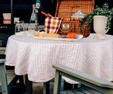 Large round tablecloths for spacious dining settings.