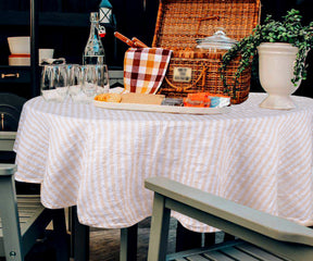 Large round tablecloths for spacious dining settings.