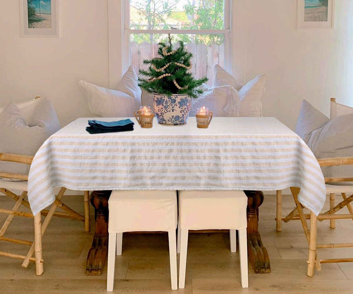 Elegant Linen Tablecloths in classic and modern designs.