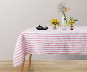 Pure linen tablecloth, offering a natural and refined look for your table.