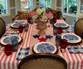 Italian Stripe Tablecloth - Washed Linen Tablecloths
