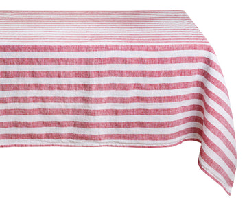 Linen Textured Rectangle/Oblong Tablecloth With Lace Trim Yarn Dyed Golden Purl Stripetable Cover Buffet Banquet Parties Event Holiday Farmhouse Kitchen D