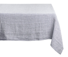 Pinstripe Table Cloth Linen, adding a touch of luxury.