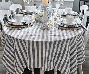 wedding tablecloth ensuring a neat and uniform appearance without any corners hanging over the edges.