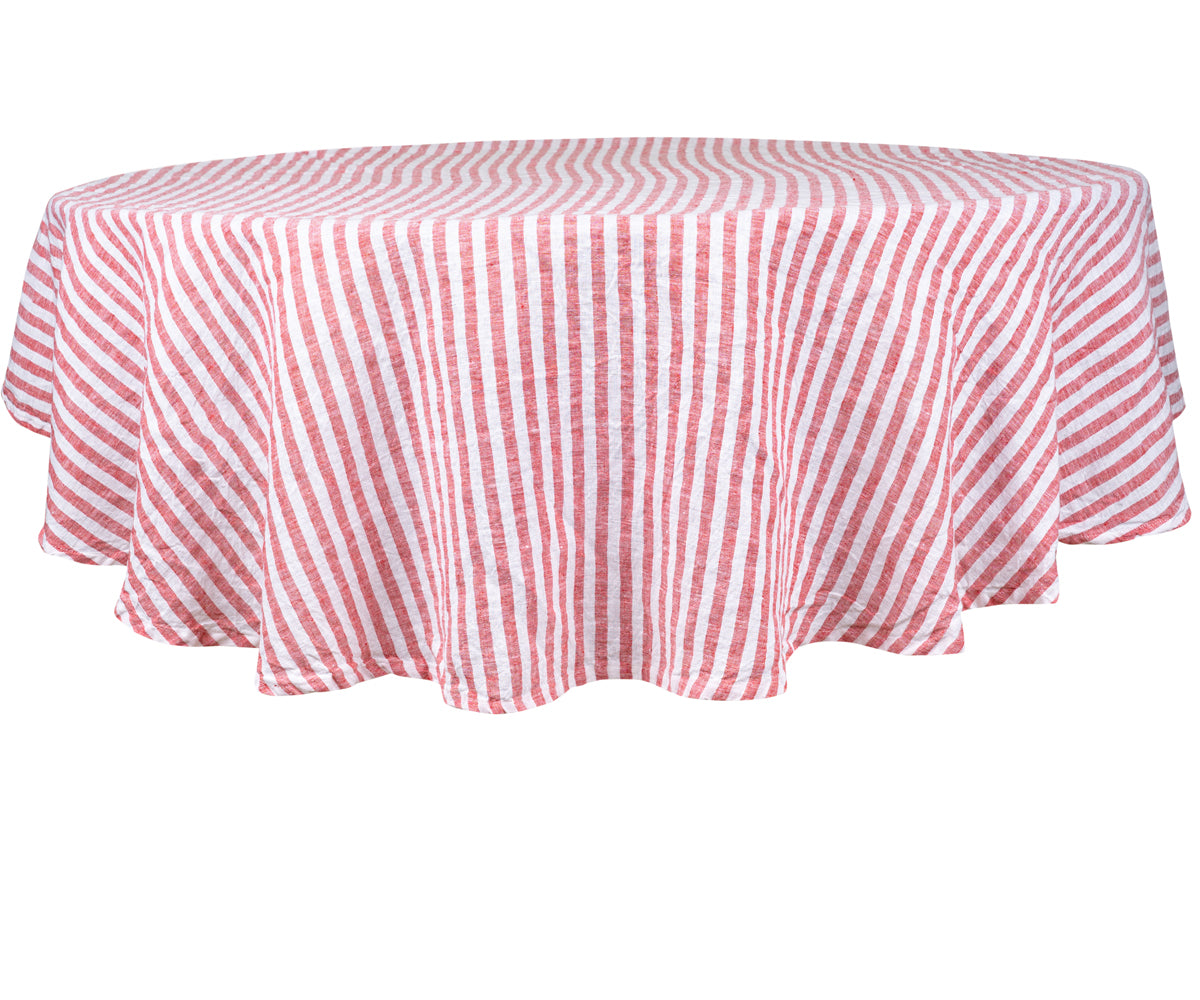 A French linen tablecloth for a touch of sophistication.