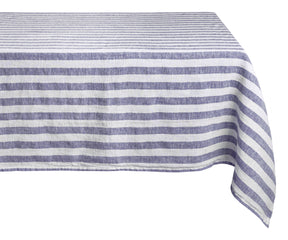 "Rectangle tablecloth in a faux linen finish for a modern twist.
