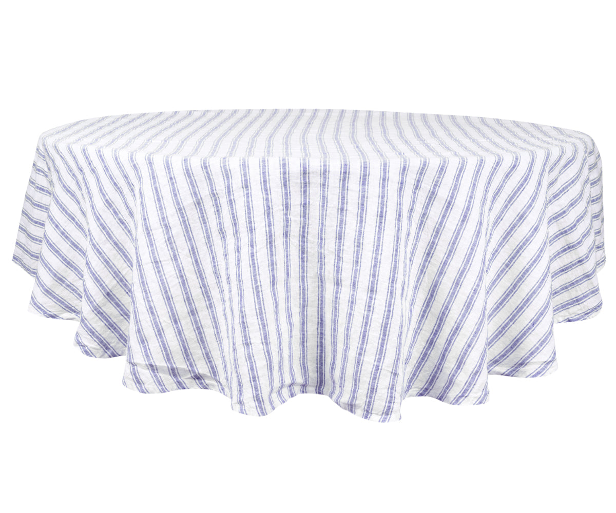 Chic and durable Blue linen fabric tablecloth for rectangle tables