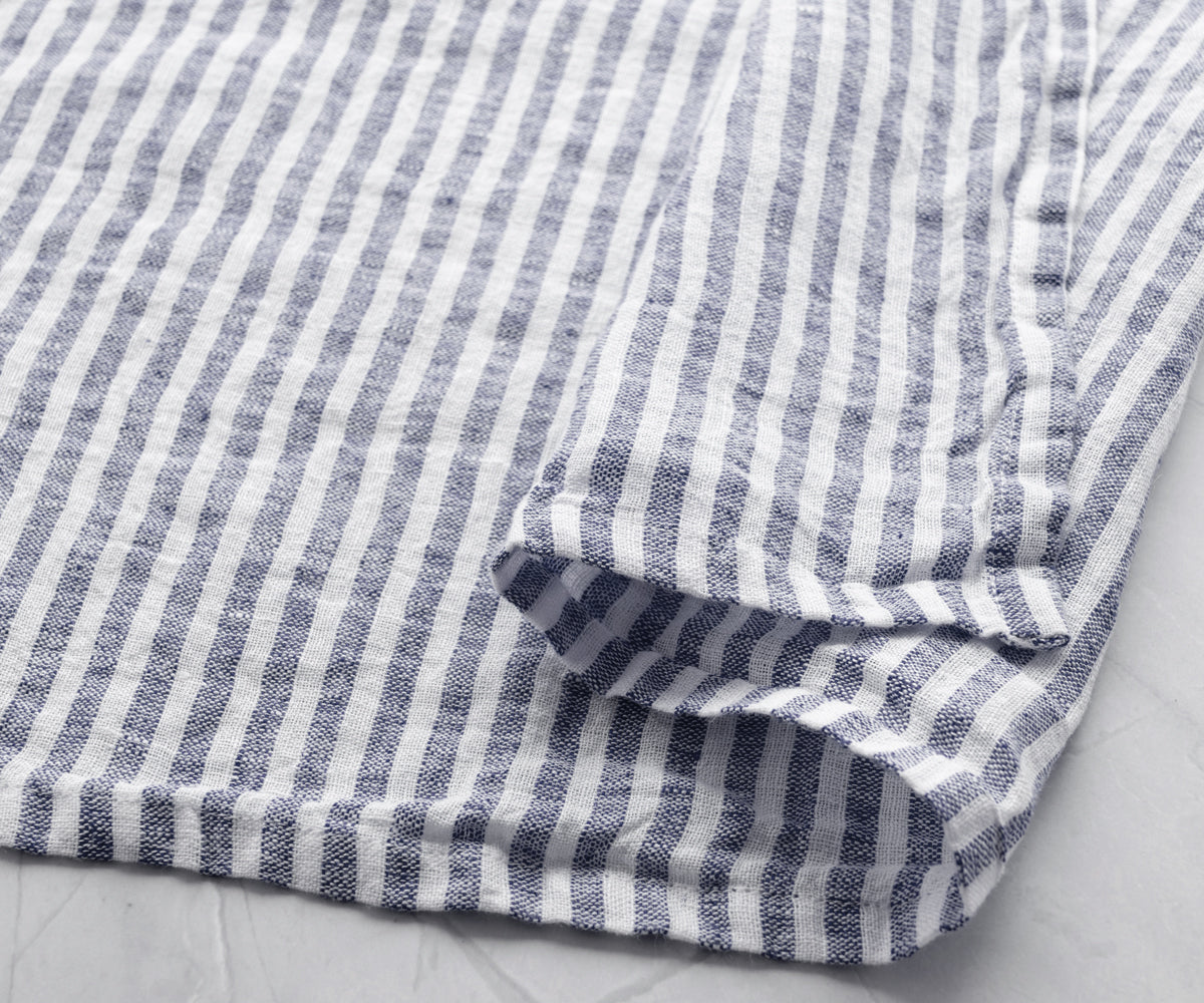 Blue striped dishtowels Naturally antibacterial and hypoallergenic.