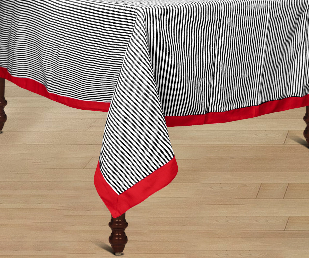 Black Rectangle Tablecloth - Black and Red Tablecloth