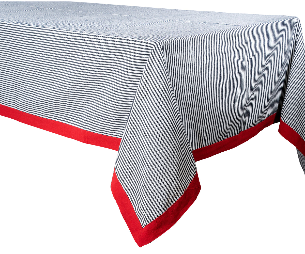 Chic Black and White Striped Tablecloth - Modern Style for Every Occasion