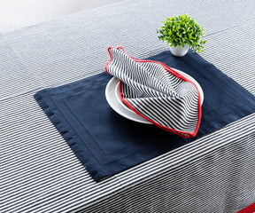 Versatile Black Cotton Tablecloth - Enhance Your Table with Understated Elegance