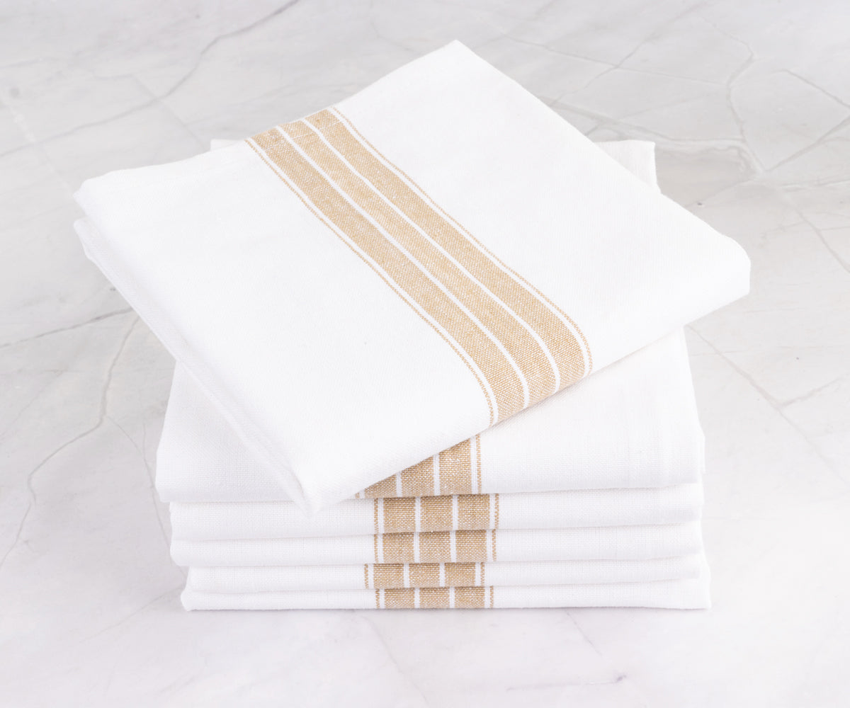 Combine style and functionality with our chic Striped Cotton Tea Towels.