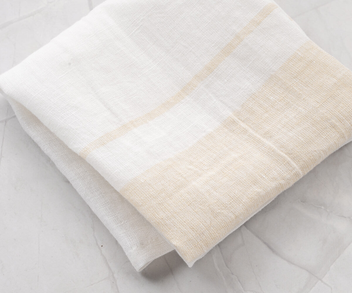 Elegant linen kitchen towels for bridal showers and baby showers 