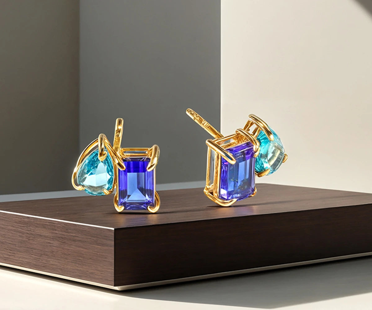 Blue Sapphire Stud Earrings