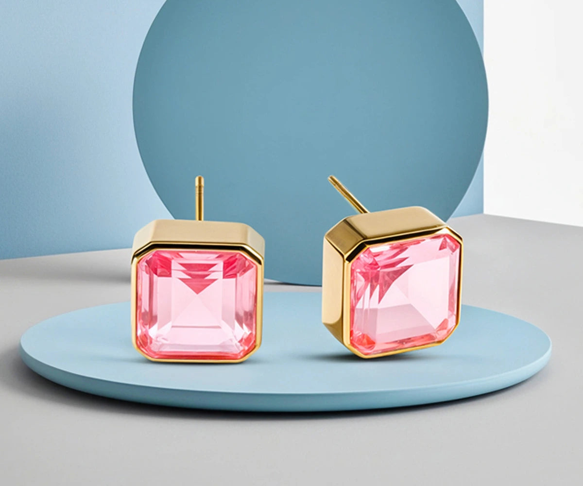 Gold Plated Earrings with Secure Push-Back Closure