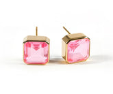 Elegant Pink Tourmaline Earrings for Women with Classic Gold Plating